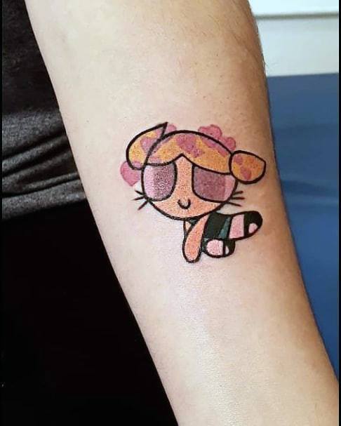 Astonishing Powerpuff Girls Bubbles Tattoo For Girls