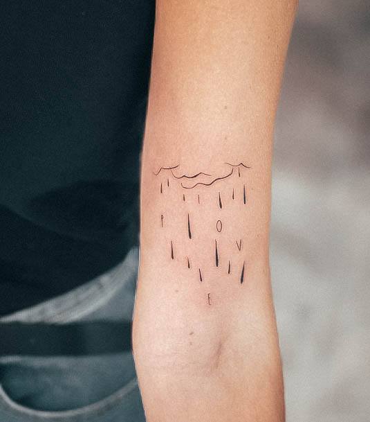 Astonishing Rain Tattoo For Girls