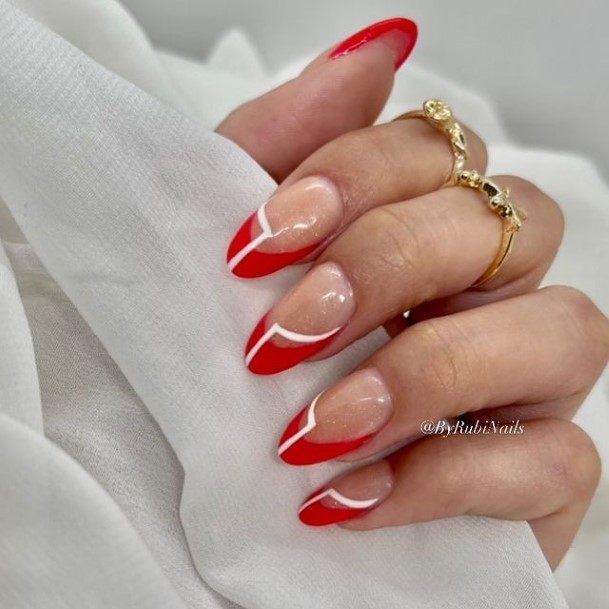 Astonishing Red And Nude Nail For Girls