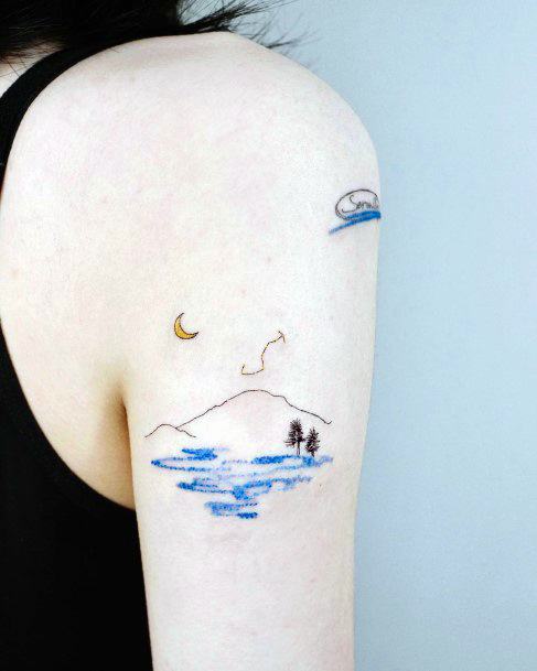 Astonishing River Tattoo For Girls