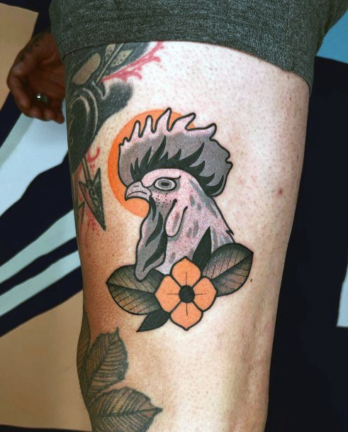 Astonishing Rooster Tattoo For Girls