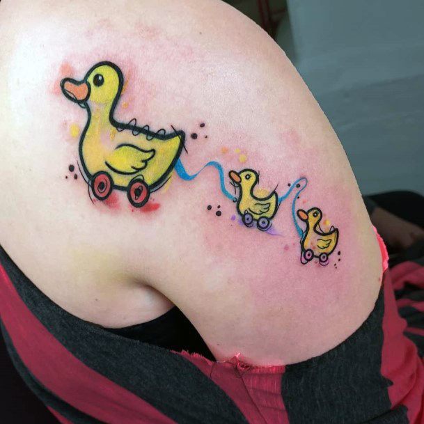 Astonishing Rubber Duck Tattoo For Girls