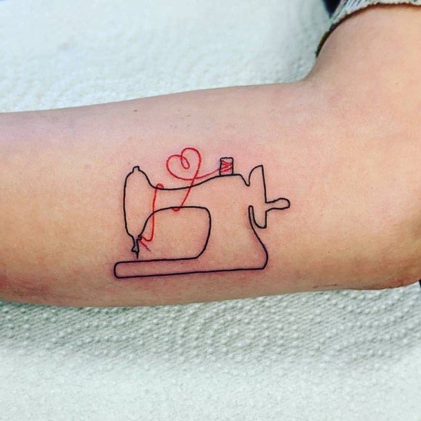 Astonishing Sewing Machine Tattoo For Girls