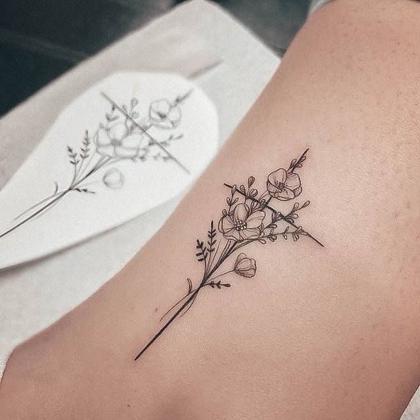 Astonishing Simple Flower Tattoo For Girls