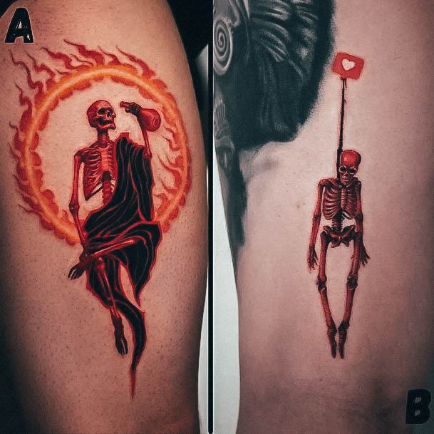 Astonishing Skeleton Tattoo For Girls