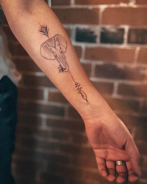 Astonishing Small Elephant Tattoo For Girls