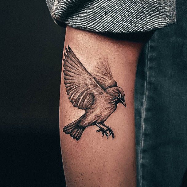 Astonishing Small Sparrow Tattoo For Girls