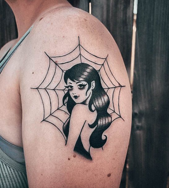 Astonishing Small Spider Web Tattoo For Girls