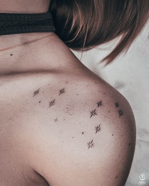 Astonishing Star Tattoo For Girls Shoulder