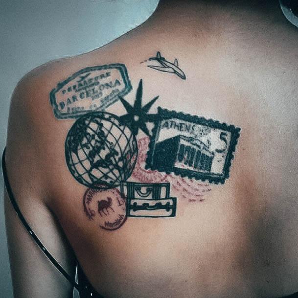 Astonishing Suitcase Tattoo For Girls