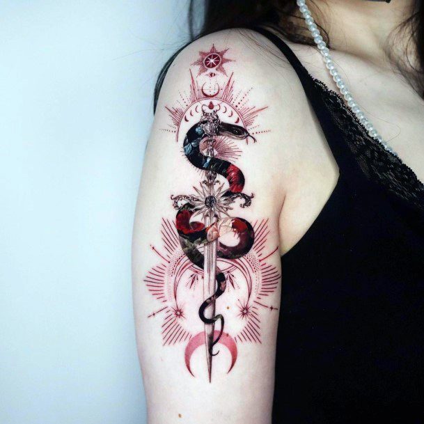 Astonishing Sword Tattoo For Girls