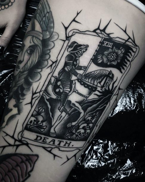 Astonishing Tarot Card Tattoo For Girls