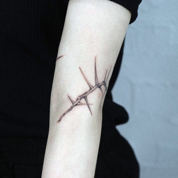 Astonishing Thorns Tattoo For Girls