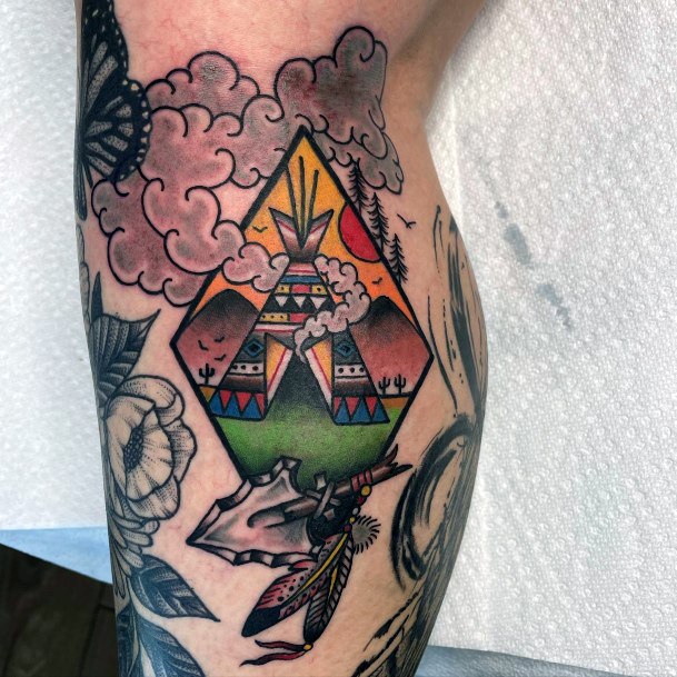 Astonishing Tipi Tattoo For Girls Leg