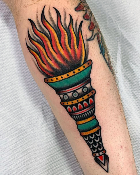 Astonishing Torch Tattoo For Girls