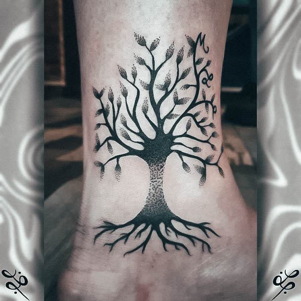 Astonishing Tree Of Life Tattoo For Girls Leg Ankle