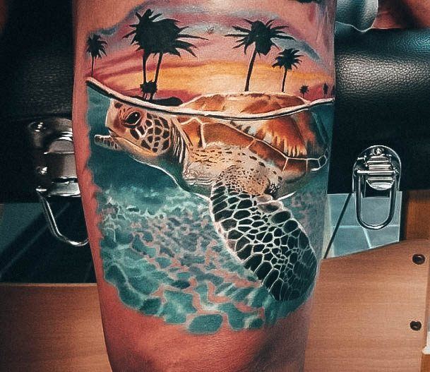 Astonishing Turtle Tattoo For Girls 3d Realistic