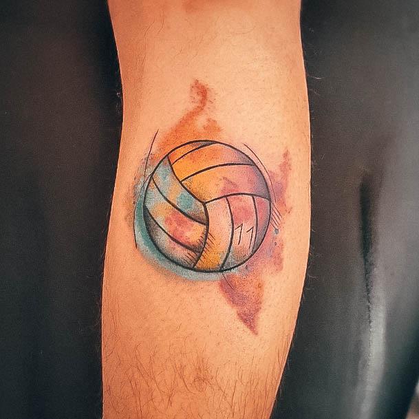 Astonishing Volleyball Tattoo For Girls