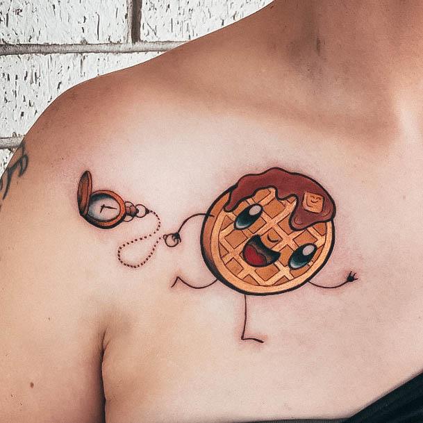 Astonishing Waffle Tattoo For Girls