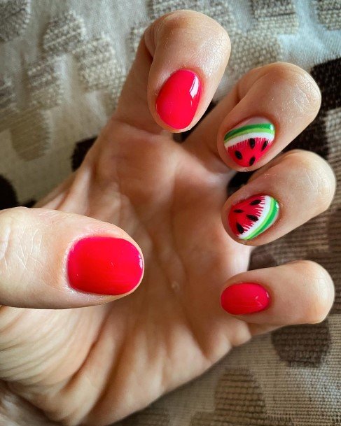 Astonishing Watermelon Nail For Girls