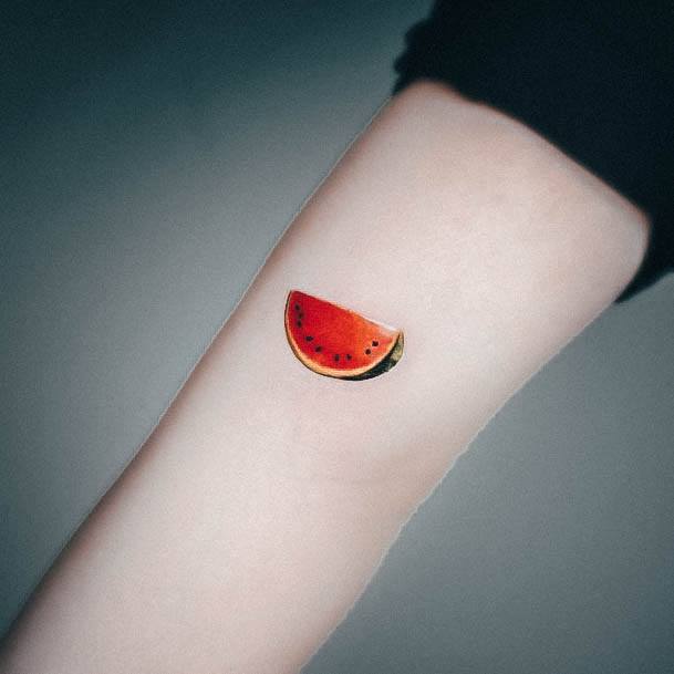 Astonishing Watermelon Tattoo For Girls