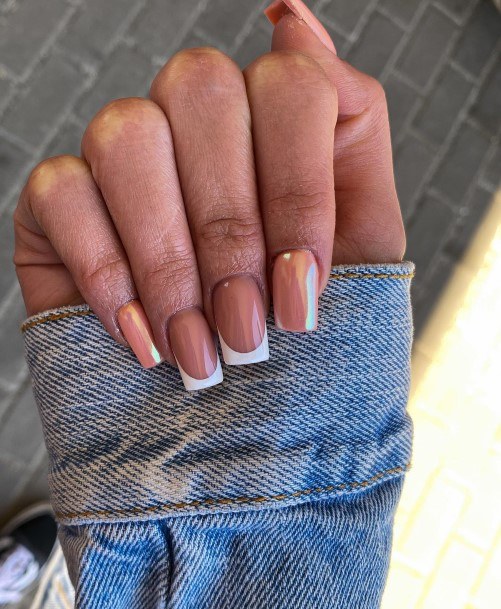 Astonishing White And Nude Nail For Girls