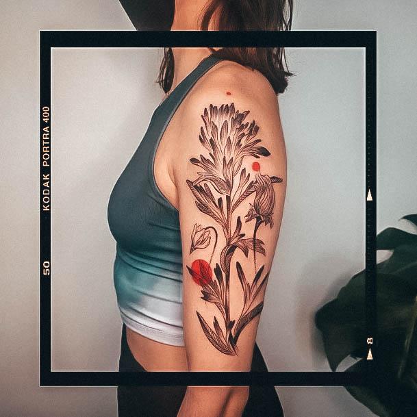 Astonishing Wildflower Tattoo For Girls