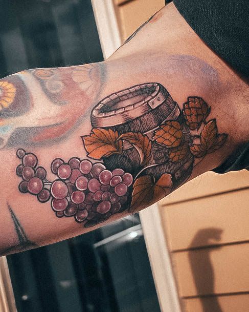 Astonishing Wine Tattoo For Girls