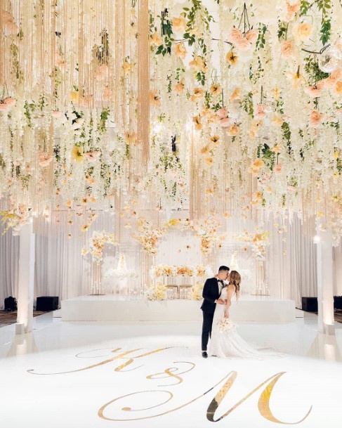 Astounding White Floral Ceiling Decorations Wedding