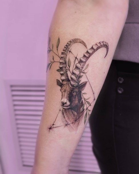 Astrology Georgeous Capricorn Tattoo On Girl