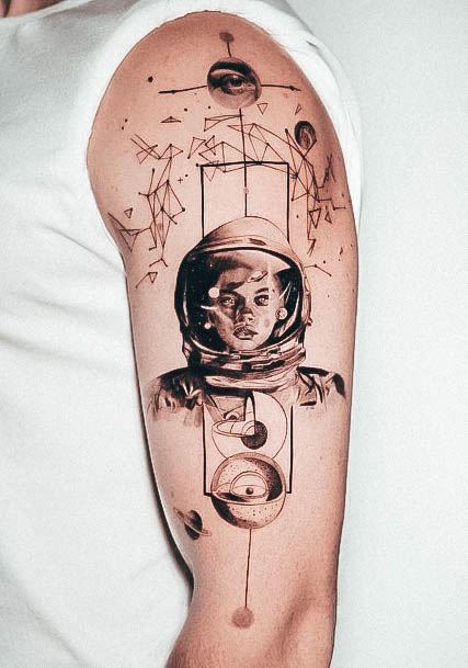 Top 100 Best Astronaut Tattoos For Women - Spaceflight Design Ideas