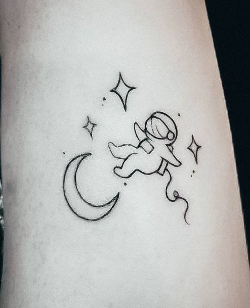 Astronaut Tattoo For Ladies