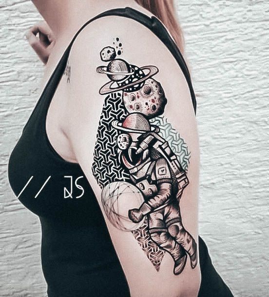 Astronaut Womens Tattoo Ideas