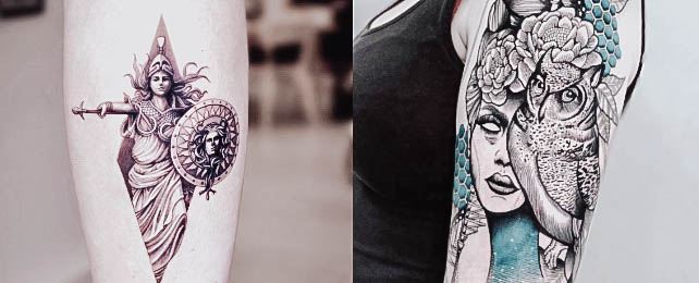 Top 100 Best Athena Tattoos For Women – Greek Goddess Design Ideas