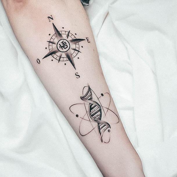 Atom Science Forearm Females Dna Tattoos