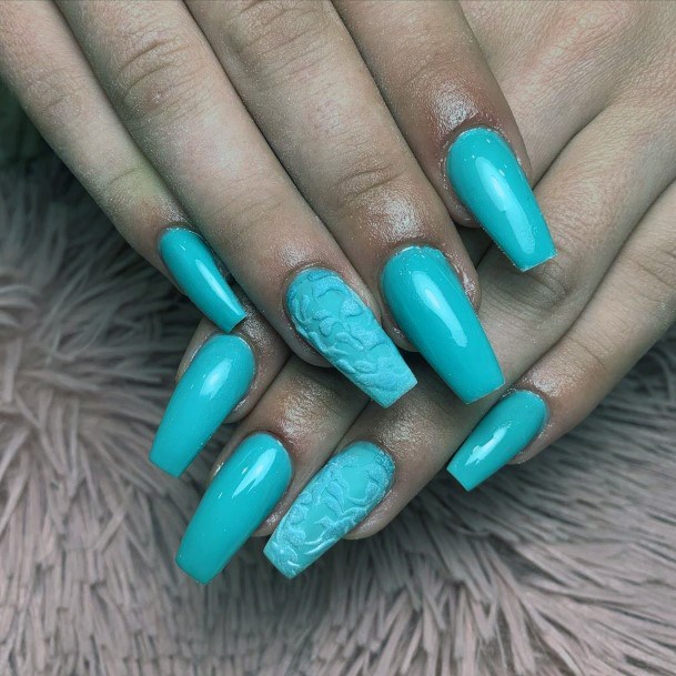 Attractive Blue Accented Nails