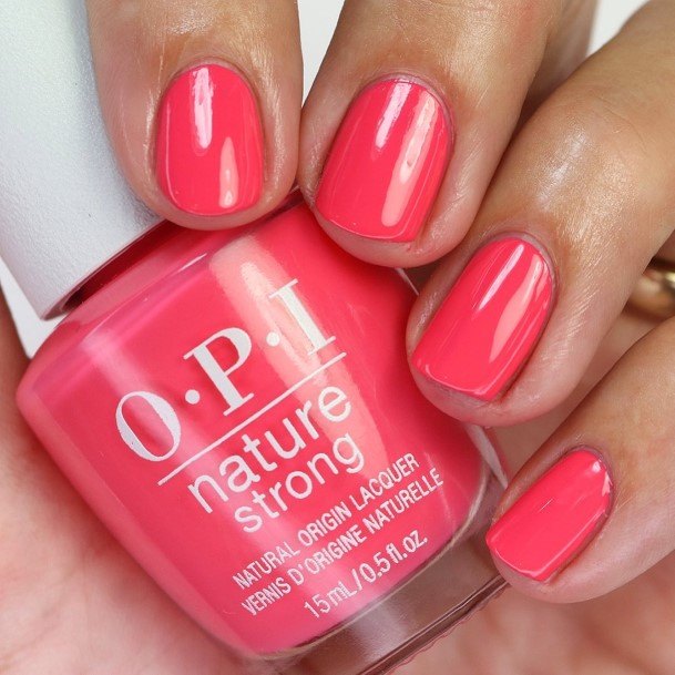 Attractive Girls Nail Bright Coral