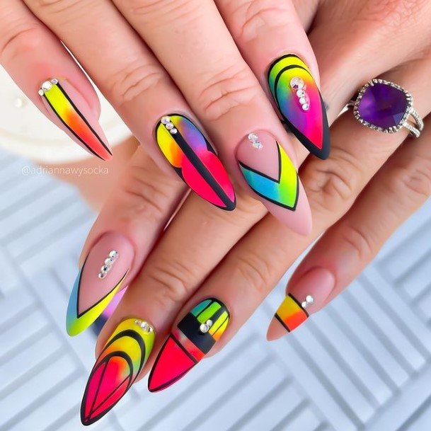 Attractive Girls Nail Bright Ombre