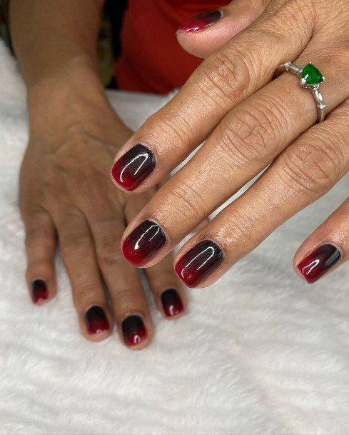 Attractive Girls Nail Burgundy And Black