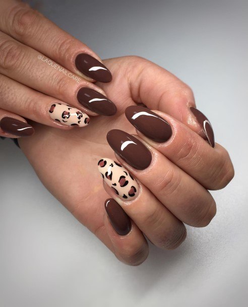 Attractive Girls Nail Dark Brown