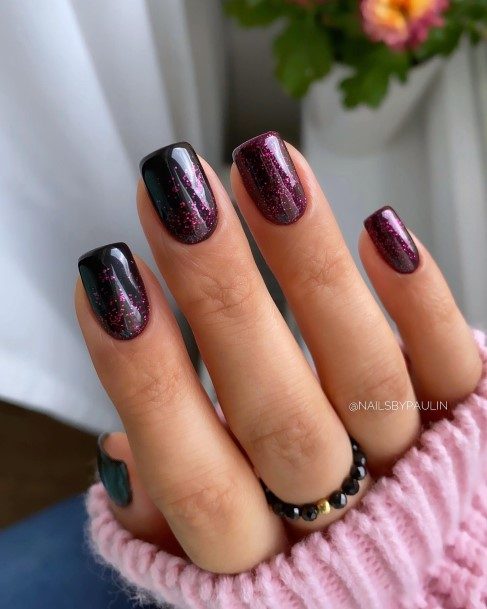 Attractive Girls Nail Dark Maroon