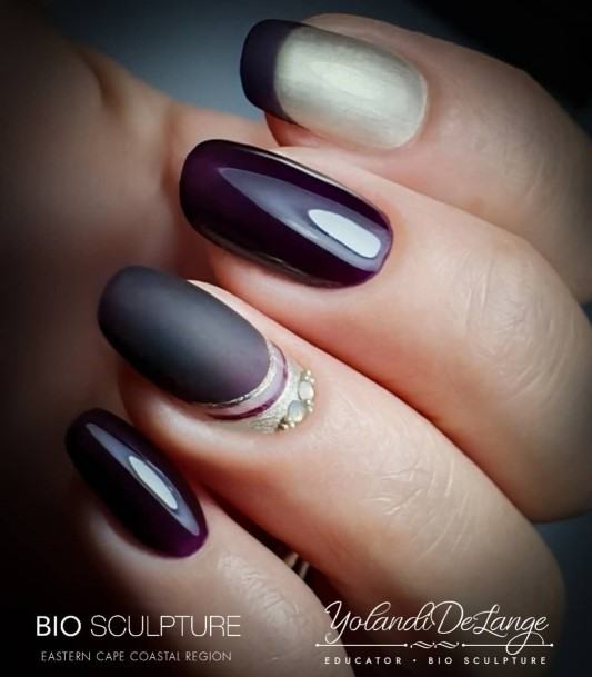 Attractive Girls Nail Deep Purple