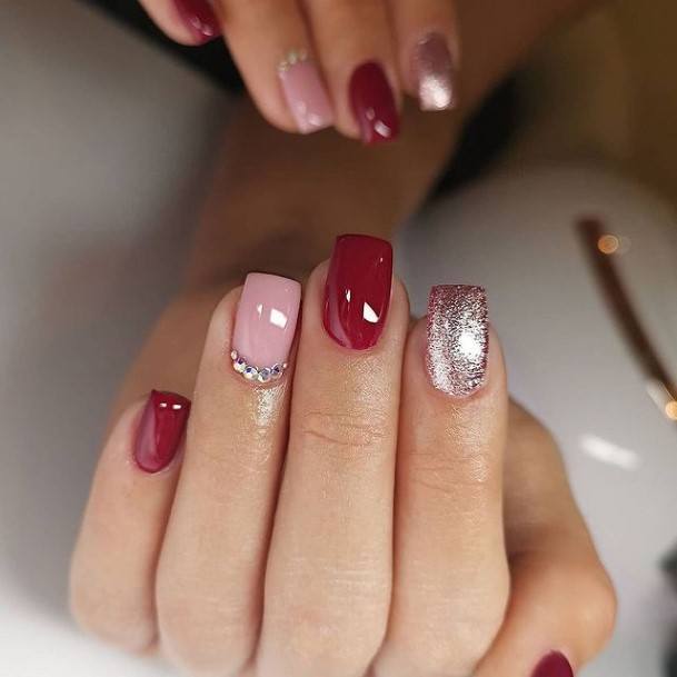 Attractive Girls Nail Deep Red