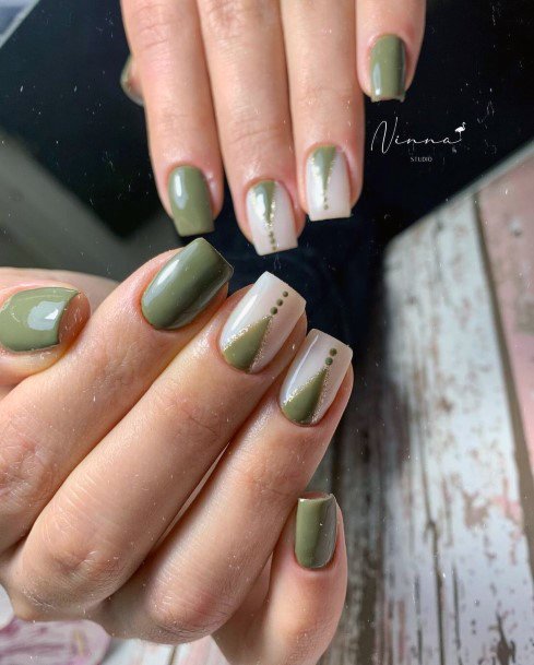 Attractive Girls Nail Green Dress