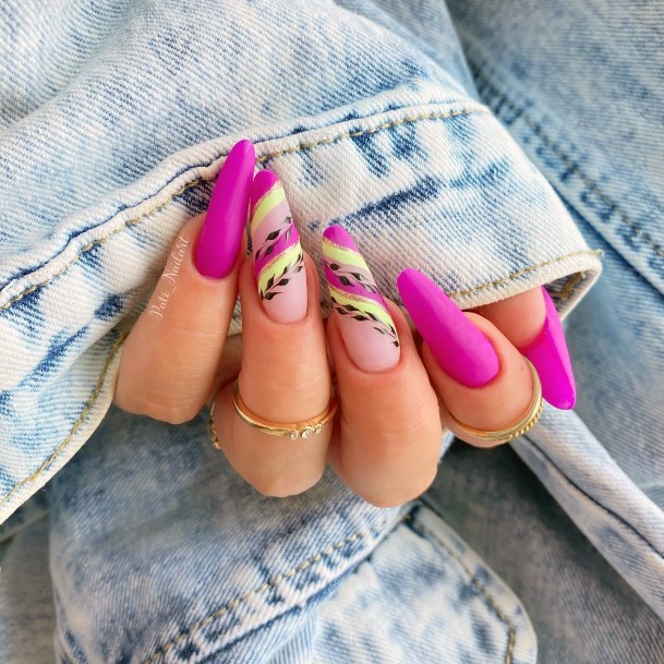 Attractive Girls Nail Magenta