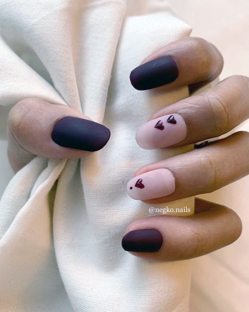 Attractive Girls Nail Matte Maroon