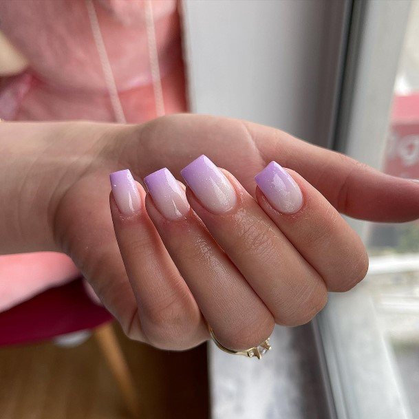 Attractive Girls Nail Purple Ombre