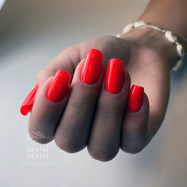 Attractive Girls Nail Red Summer