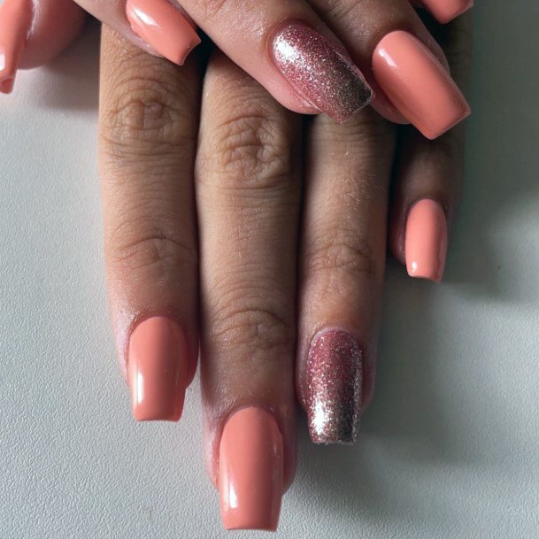 Attractive Girls Nail Salmon