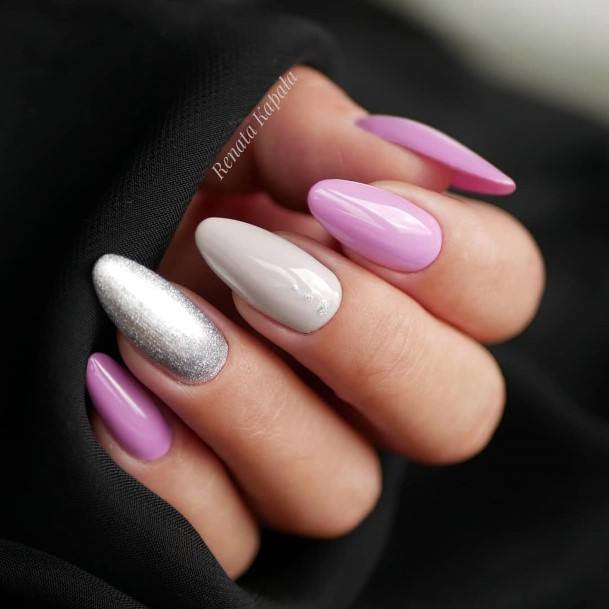 Attractive Girls Nail Silver